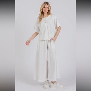 ShopEvelynne Cream Wide Leg Pants